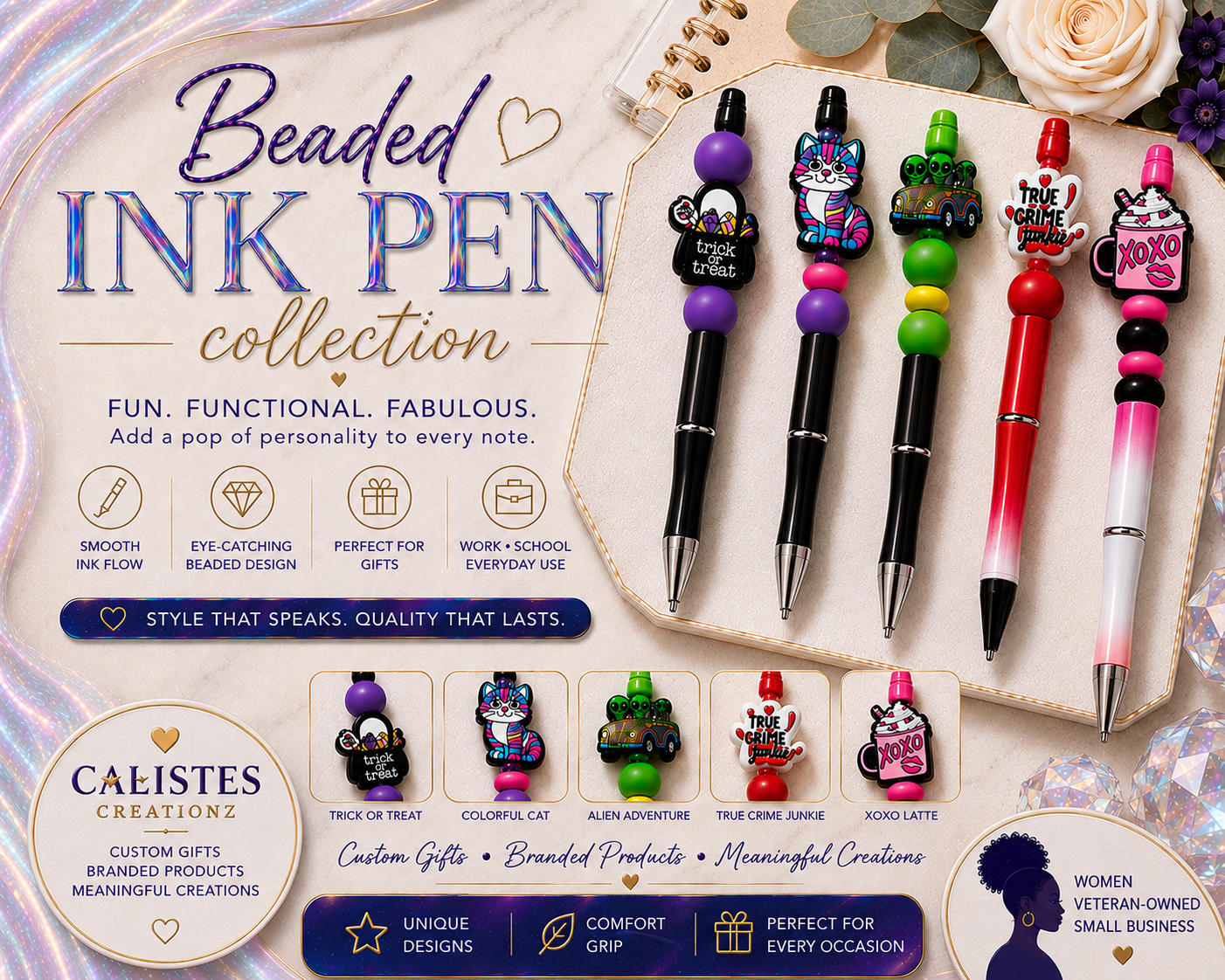 Beaded Ink Pen Collection | Unique Decorative Pens & Gifts