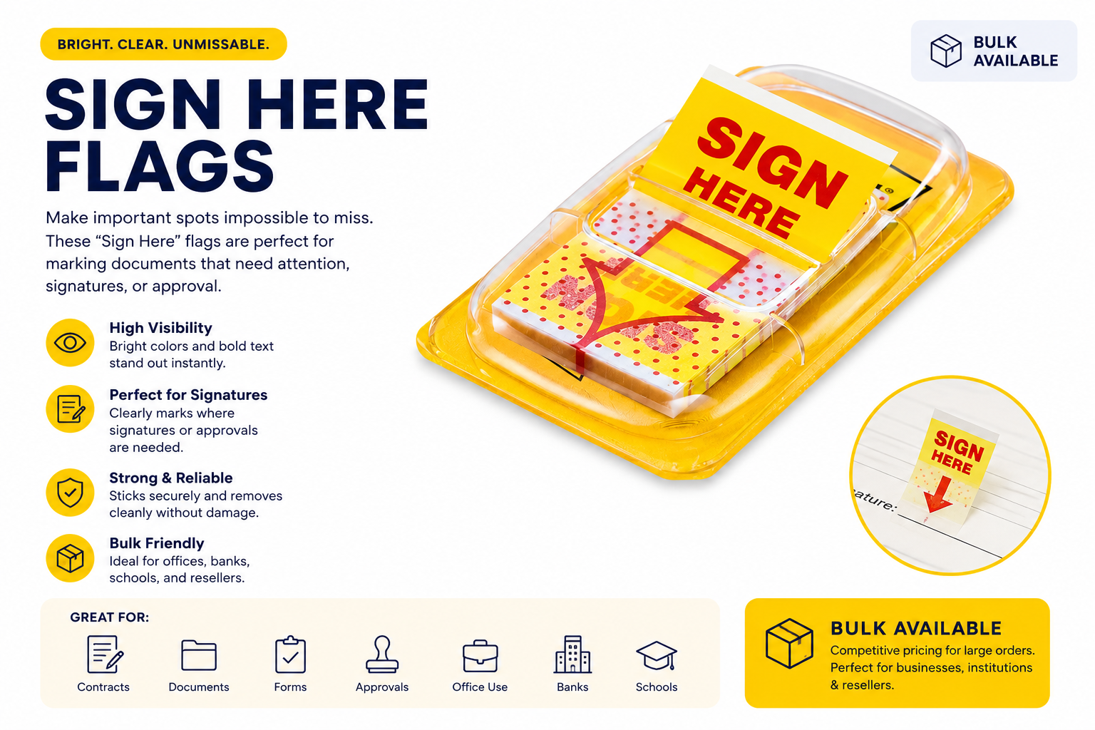 Sign Here Flags - & Bulk Friendly